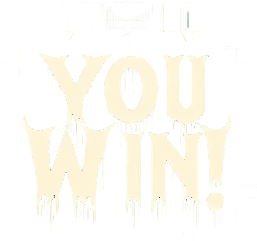 Ghost camera game win screen. YOU WIN! Horror game asset
Single Game Texture. In-Game asset. 2d. Blank background. High contrast. No shadows.