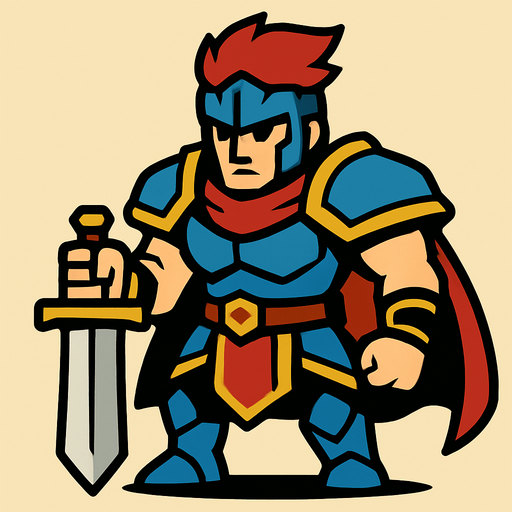 Hero.
In-Game asset.  2d.  High contrast.  No shadows