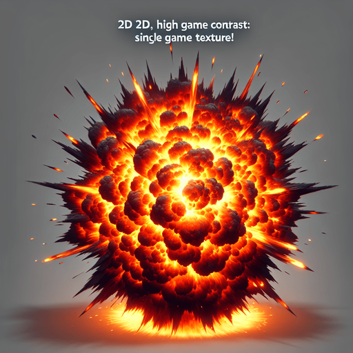 explosion.
Single Game Texture. In-Game asset. 2d. Blank background. High contrast. No shadows.