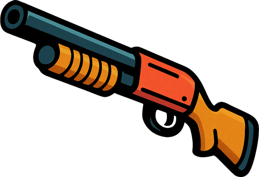 escopeta dibujada.
In-Game asset.  2d.  High contrast.  No shadows