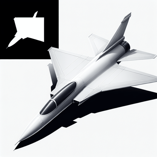 Straight White fighter jet.
Single Game Texture. In-Game asset. 2d. Blank background. High contrast. No shadows.