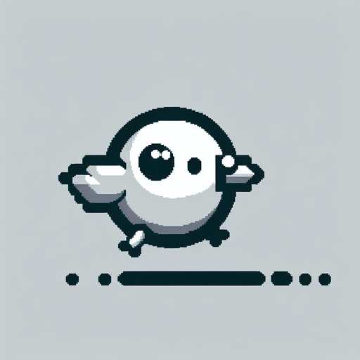 Flappy bird with no background..
Single Game Texture. In-Game asset. 2d. Blank background. High contrast. No shadows.