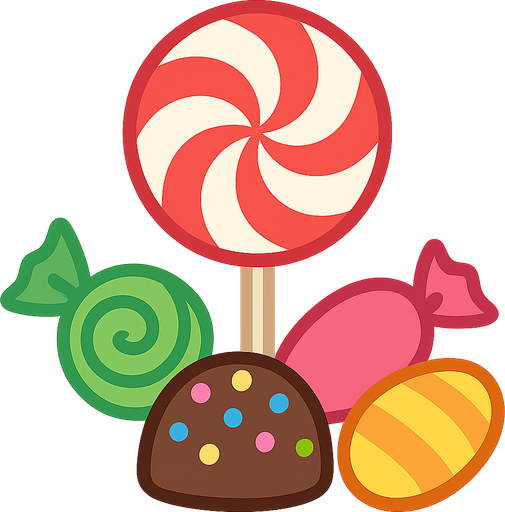 candy. No background. Transparent background. Blank background. No shadows. 2d. In-Game asset. flat