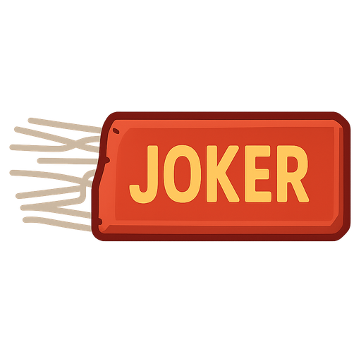 Üstünde "Joker" Yazan Bir Buton. No background. Transparent background. Blank background. No shadows. 2d. In-Game asset. flat