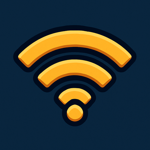 WiFi symbol.
In-Game asset.  2d.  High contrast.  No shadows