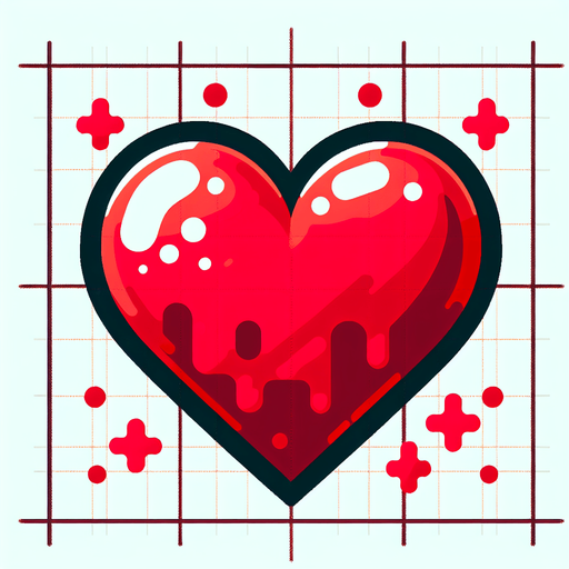 a red heart.
Single Game Texture.  In-Game asset.  2d.  Blank background.  High contrast.  No shadows