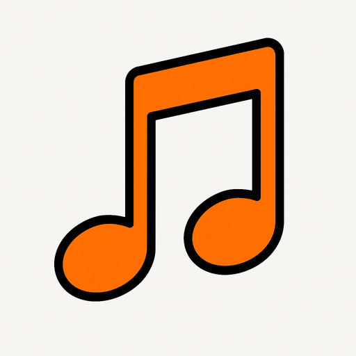 turuncu renkte 2d mi notasini yarat.
In-Game asset.  2d.  High contrast. no shadows