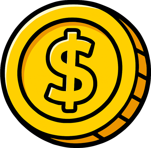 coin.
In-Game asset.  2d.  High contrast.  No shadows