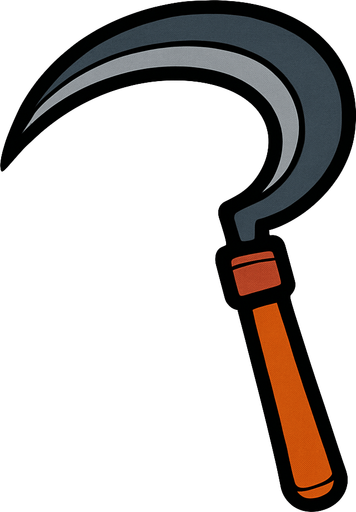 Mowing sickle.
In-Game asset.  2d.  High contrast.  No shadows