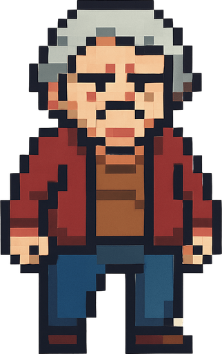 bad regular frown casual old woman full body 2d pixel art.
In-Game asset.  2d.  High contrast.  No shadows