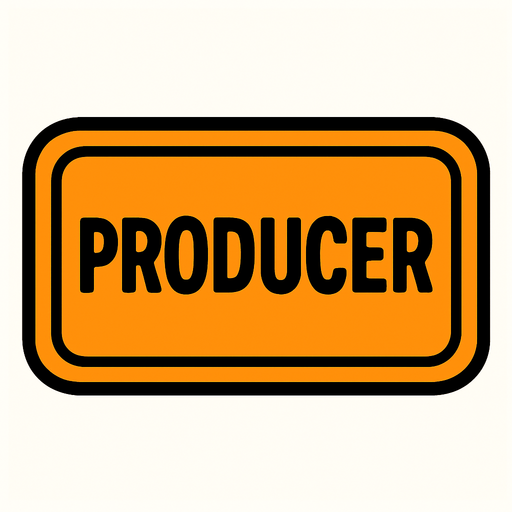 PRODUCER BUTTON.
In-Game asset.  2d.  High contrast.  No shadows