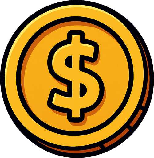 2d coin.
In-Game asset.  2d.  High contrast.  No shadows