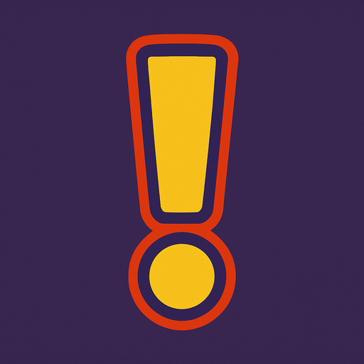 exclamantation.
In-Game asset.  2d.  High contrast.  No shadows