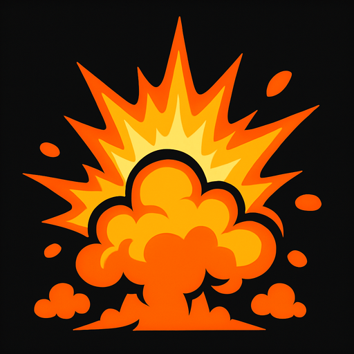 Explosion.
In-Game asset.  2d.  High contrast.  No shadows