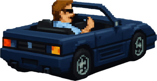 The car is dark blue