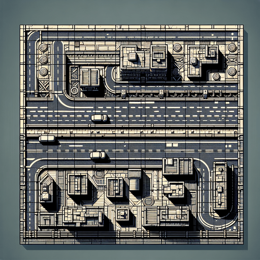 Town road 🛣️.
Single Game Texture. In-Game asset. 2d. Blank background. High contrast. No shadows.