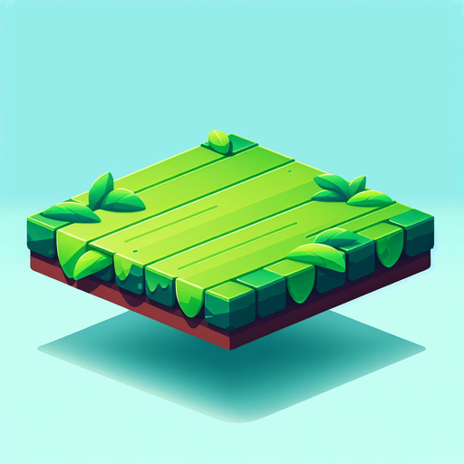 2d flat leaf green horizontal platform.
Single Game Texture. In-Game asset. 2d. Blank background. High contrast. No shadows.