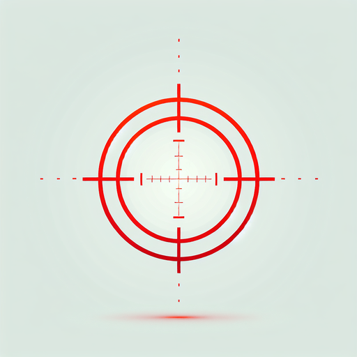 red gaming reticle. Minimal.
Single Game Texture.  In-Game asset.  2d.  Blank background.  High contrast.  No shadows