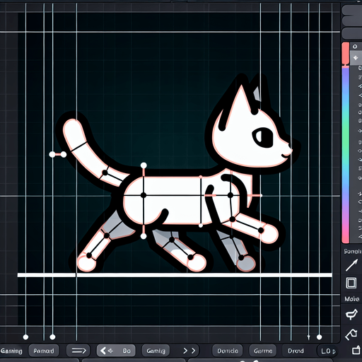 2 ayak üstünde yürüyen cat.
Single Game Texture.  In-Game asset.  2d.  Blank background.  High contrast.  No shadows
