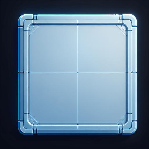 Blue-Tinted Tile: A clean and sleek tile design, consisting of a perfect square with a soft blue surface. A barely noticeable, thin blue border defines the edges, maintaining a smooth and minimal aesthetic. The tile is blank and pristine, embodying futuristic simplicity.
Single Game Texture. In-Game asset. 2d. Blank background. High contrast. No shadows.