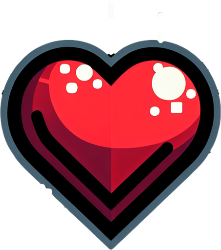 heart.
Single Game Texture. In-Game asset. 2d. Blank background. High contrast. No shadows.