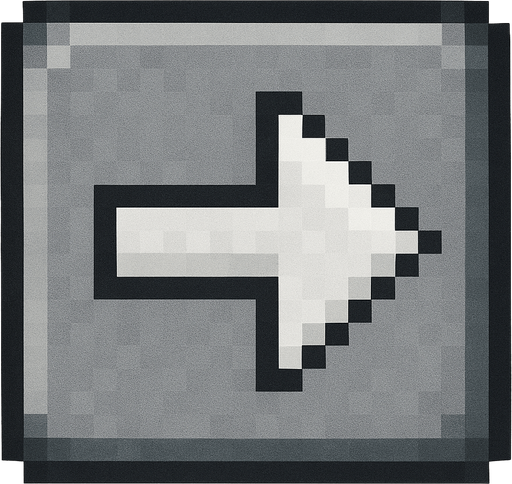 Cuadro gris con bordes negros que dentro tenga una flecha apuntando a la derecha pixelada.
In-Game asset.  No shadows