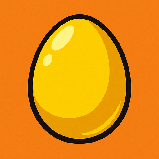 YELLOW EGG.
In-Game asset.  2d.  High contrast.  No shadows