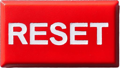 basic red horizontal rectangle button with white text "RESET".