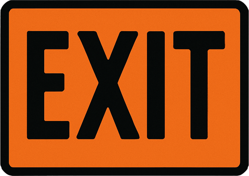 Exit.
In-Game asset.  2d.  High contrast.  No shadows