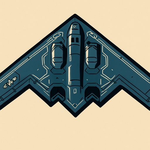 B-2 bombing jet.
In-Game asset.  2d.  High contrast.  No shadows