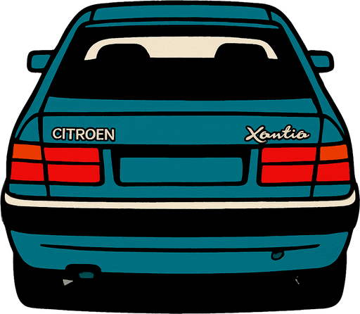 Citroen xantia arkasi ama yukaridan
In-Game asset.  2d.  High contrast.  No shadows