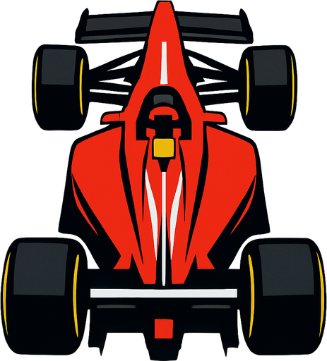 F1 from a bird's eye view.
In-Game asset.  High contrast.  No shadows