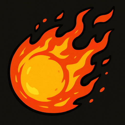 Fire ball.
In-Game asset.  2d.  High contrast.  No shadows