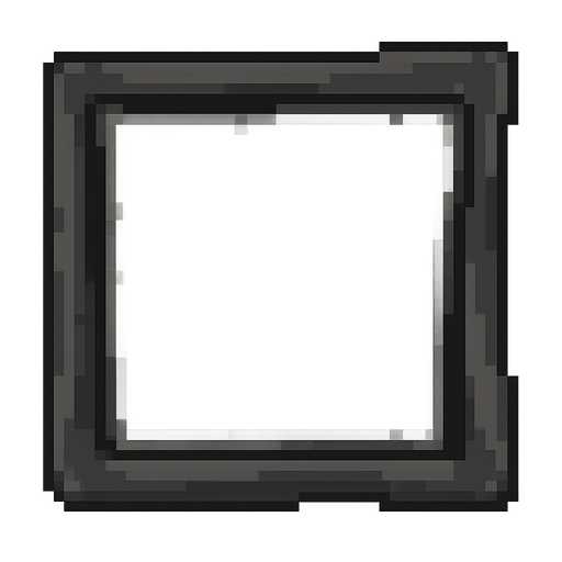 Casilla gris con bordes negros y sombreado, estilo pixel art. No background. Transparent background. Blank background. No shadows. 2d. In-Game asset. flat