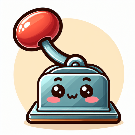 lever cute cartoon.
Single Game Texture.  In-Game asset.  2d.  Blank background.  High contrast.  No shadows