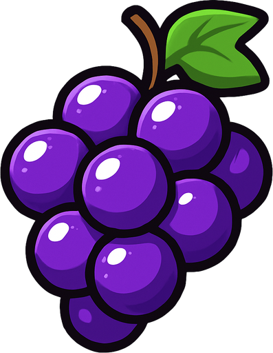 Shiney grape vector.
In-Game asset.  2d.  High contrast.  No shadows