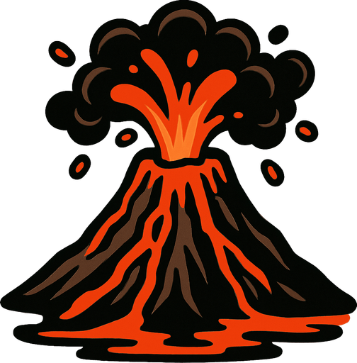 en büyük aktif volkanı çiz.
In-Game asset.  2d.  High contrast.  No shadows