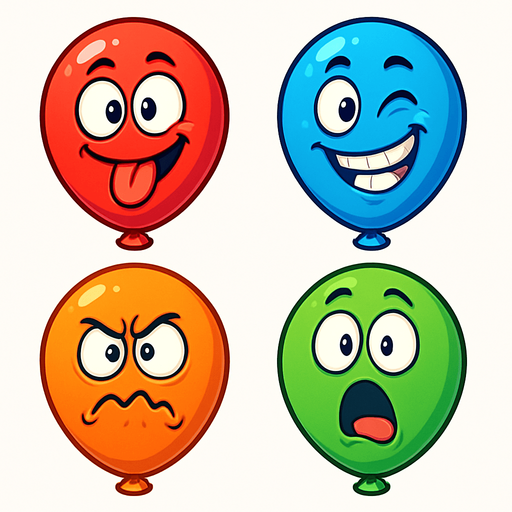 Make funny faces on Balloon and make it more colorful in different colors.
In-Game asset.  2d.  No shadows