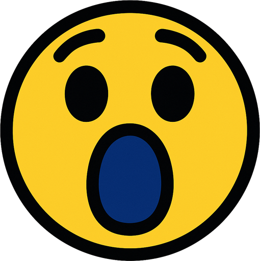 Emoji_shocked.
In-Game asset.  2d.  High contrast.  No shadows