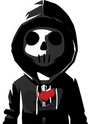 a heart on the hoodie