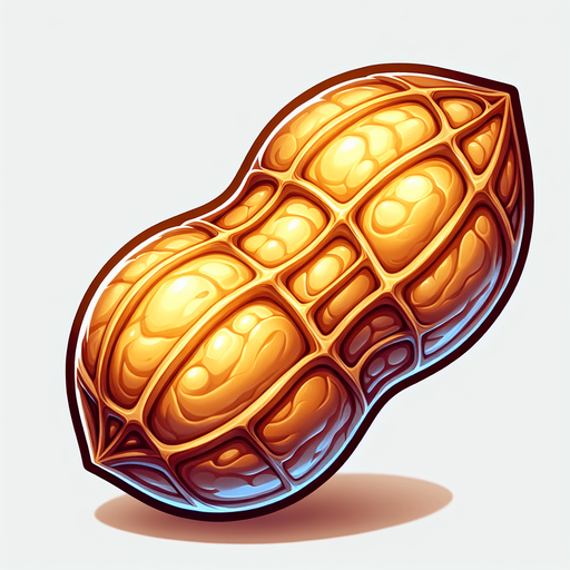 A delicious peanut..
Single Game Texture. In-Game asset. 2d. Blank background. High contrast. No shadows.