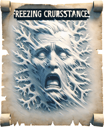 the text "freezing circumstances", in a old font