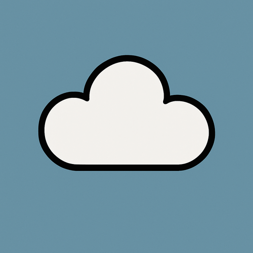 white rounded cloud, really thick black outline