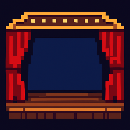 stage pixel art.
In-Game asset.  2d.  High contrast.  No shadows