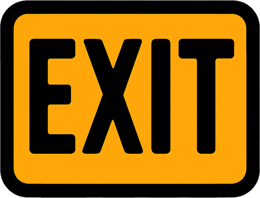 Exit.
In-Game asset.  2d.  High contrast.  No shadows