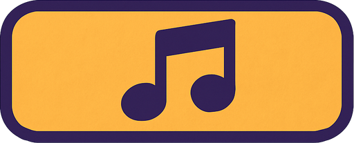 yatay müzik notası şeklinde bir buton.
In-Game asset.  2d.  High contrast.  No shadows