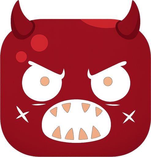 Bunun hiç birşey ni değiştirme sadece rengini koyu kırmızı ve açık kırmızı.gözlerinin bebeklerini büyült ve kafasına şeytan boynuzlari koy ve arkaplanı olmasın