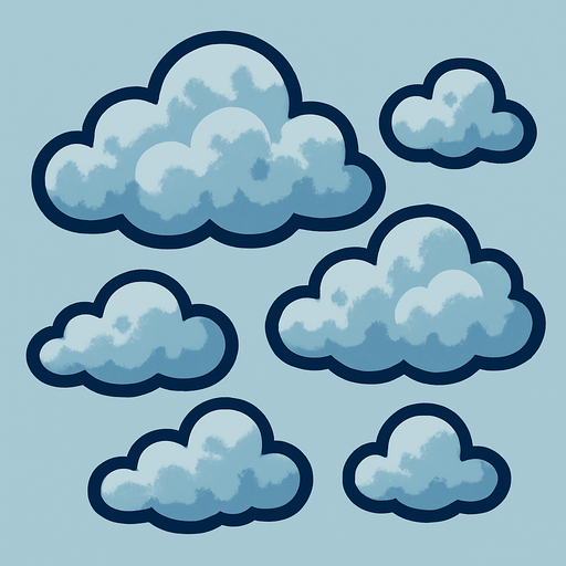 cloudy.
In-Game asset.  2d.  High contrast.  No shadows