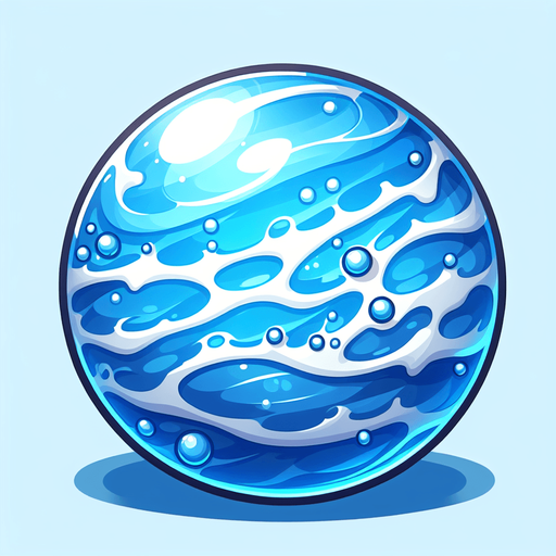 water ball
Single Game Texture. In-Game asset. 2d. Blank background. High contrast. No shadows.