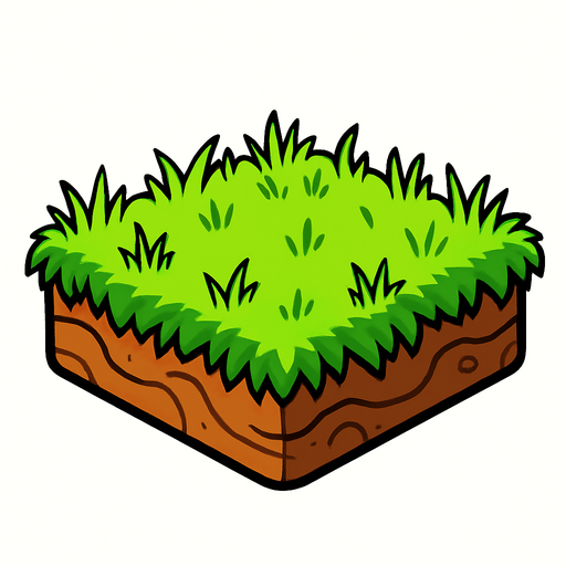 çimenli bi platform.
In-Game asset.  2d.  High contrast.  No shadows